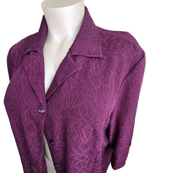 Vintage Purple Textured Button-Up Blazer Womans Plus Size 3x Russel Kent JJ4035 - Picture 3 of 11